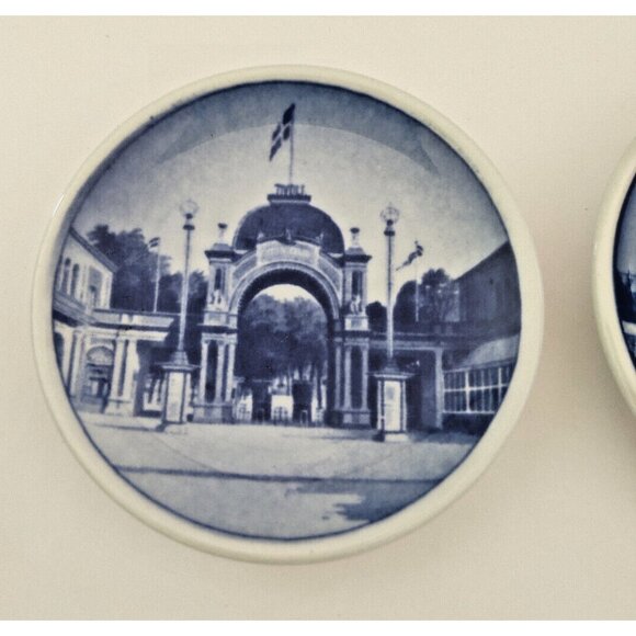 ROYAL COPENHAGEN DENMARK MINI PLAQUES 3 1/4" Diameter (set of 4) see details - Picture 2 of 12